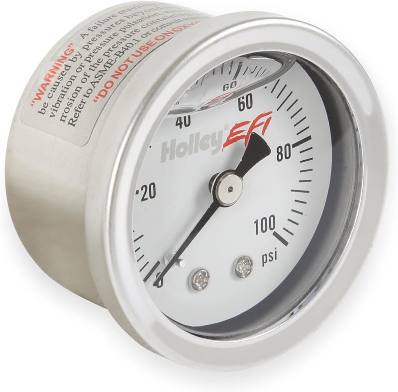 HOLLEY 26-507 Fuel Pressure Gauge - 0-100psi - 1.5 inch - Glycerin Filled - Image 3